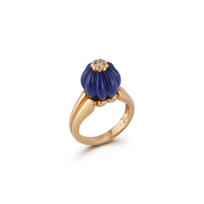 Van Cleef and Arpels Coral and Lapis Ring Set