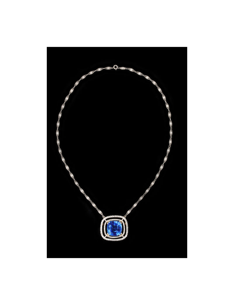 28.21 Carat Sapphire Necklace