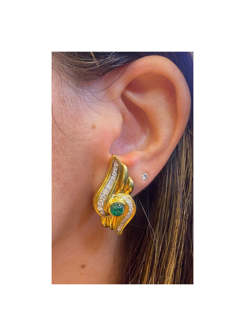 Emerald and Diamond Earrings