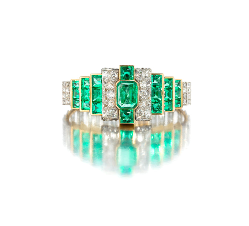 Rene' Boivin Diamond and Emerald Bracelet