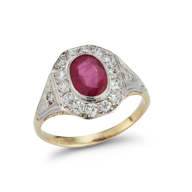 Certified Ruby & Diamond Ring