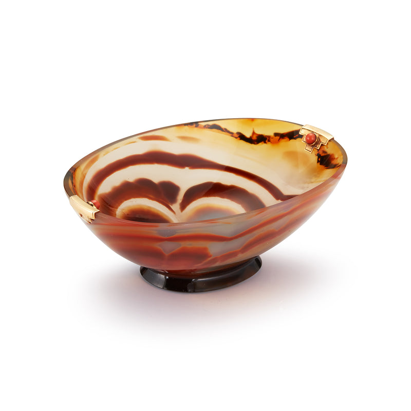 Cartier Art Deco Agate and Coral Bowl