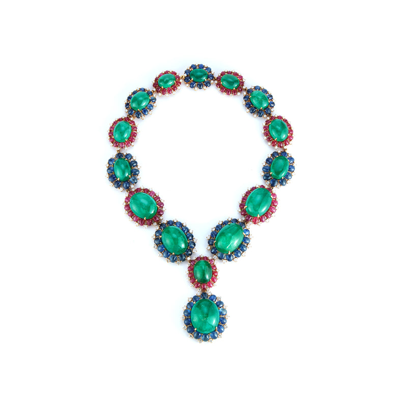 Bvlgari Emerald Necklace and Earrings Set
