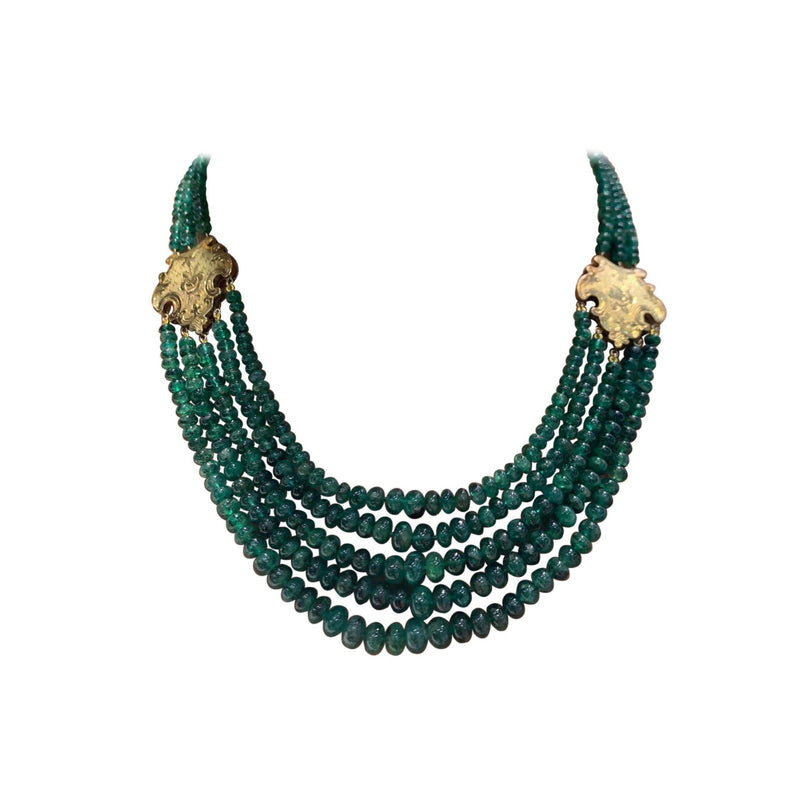 Emerald Graduated Bead Necklace
