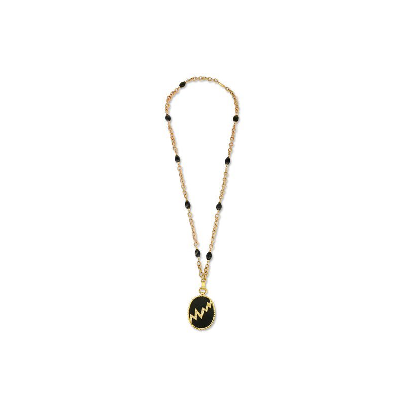 Van Cleef & Arpels Onyx & Diamond Sautoir Necklace