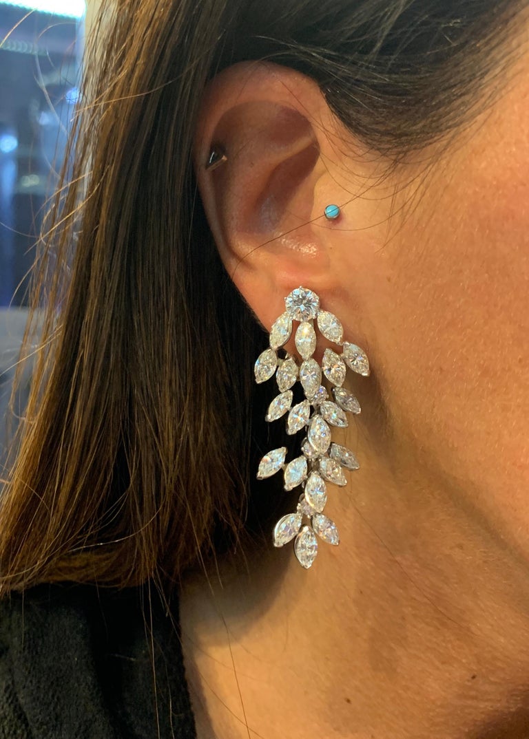 Marquise Cut Diamond Dangle Earrings