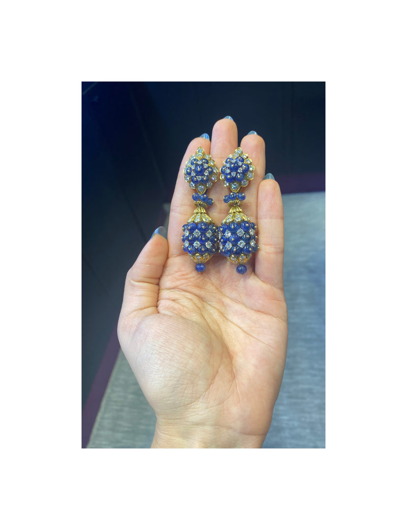 Iconic Van Cleef and Arpels Day and Night Sapphire Earrings