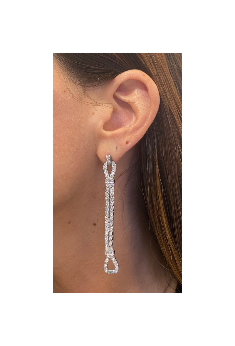 Art Deco Diamond Loop Earrings