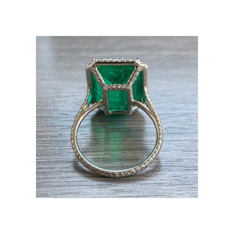 8.72 Ct. Certified Colombian Emerald and Diamond Ring