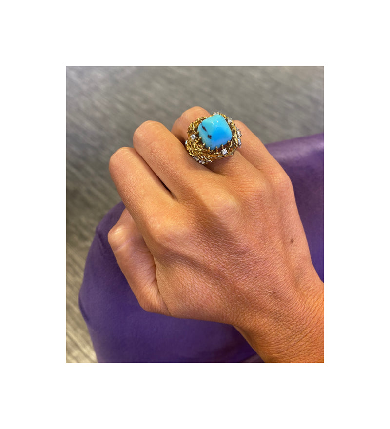 Cartier Turquoise and Diamond Ring
