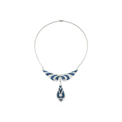 Invisible Set Sapphire and Diamond Necklace
