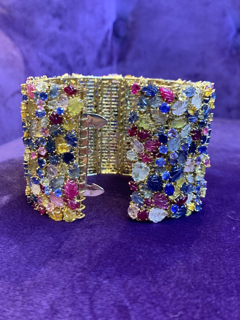 Tony Duquette Multi Color Sapphire Bracelet