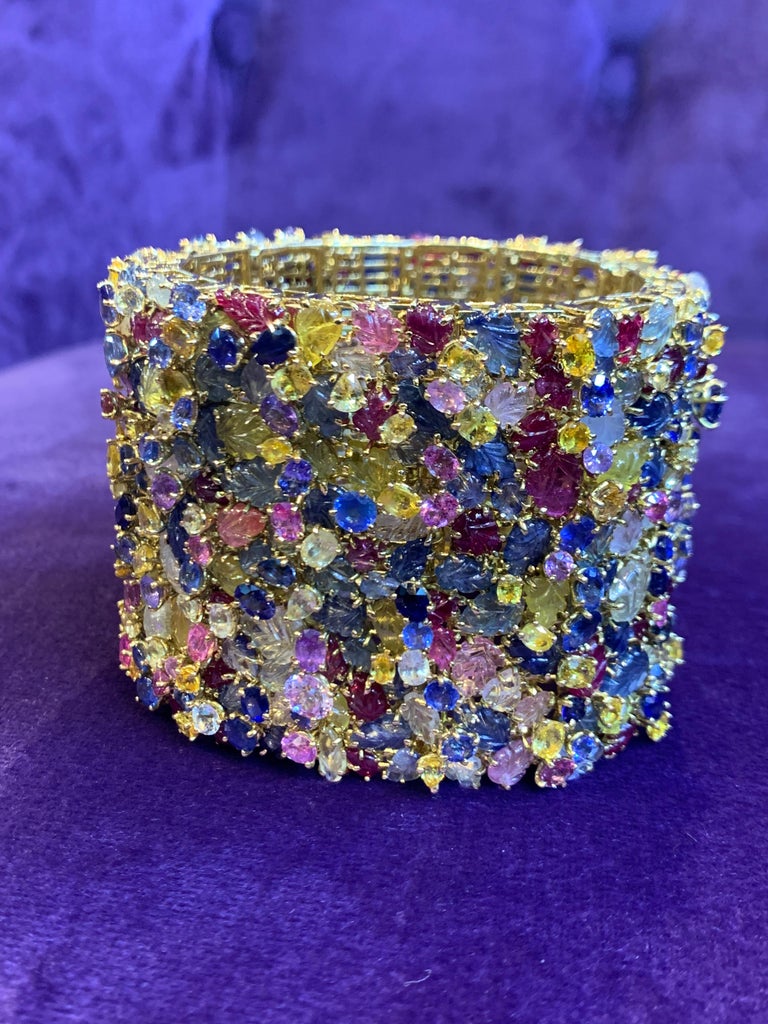 Tony Duquette Multi Color Sapphire Bracelet