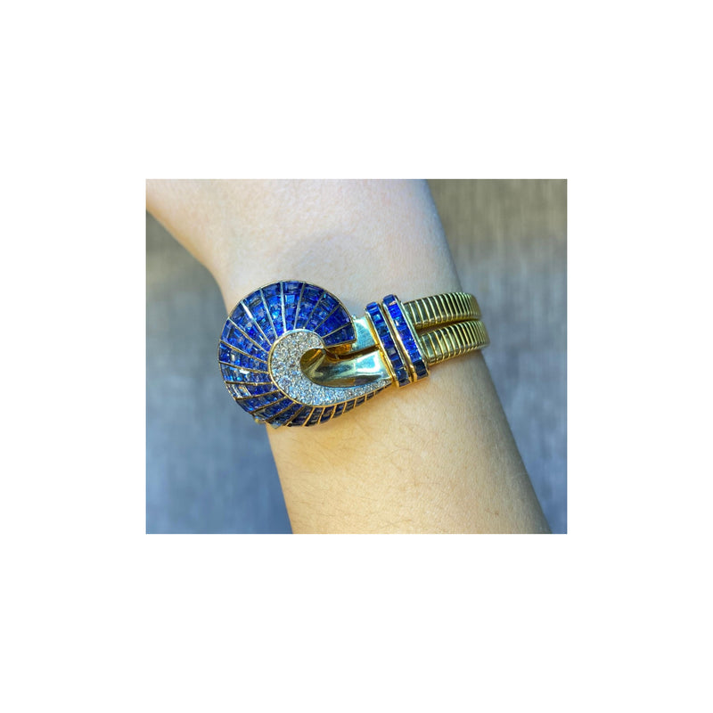 Incredibly Made French Retro Sapphire Bracelet