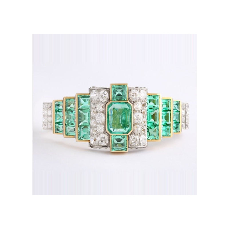 Rene' Boivin Diamond and Emerald Bracelet