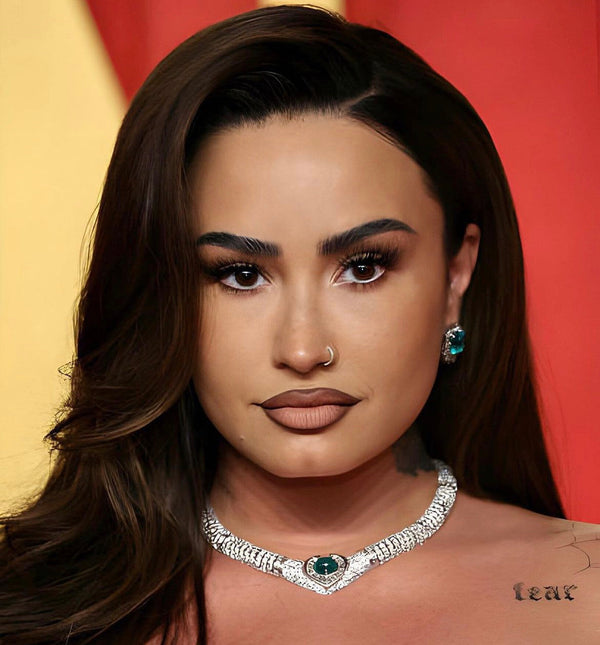 Demi Lovato wears Joseph Saidian and Sons vintage necklace and earrings to the Vanity Fair Oscars 2024 After Party