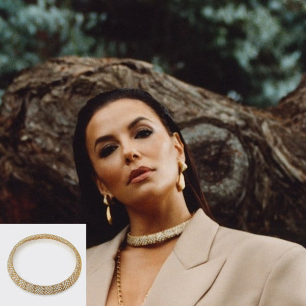 Eva Longoria wears Joseph Saidian and Sons earrings and necklace for InStyle Mexico