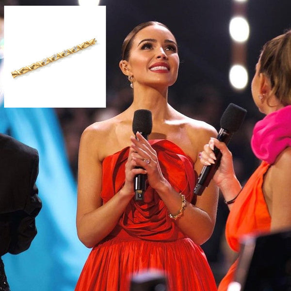 Olivia Culpo Wears Joseph Saidian and Sons while hosting Miss Universe