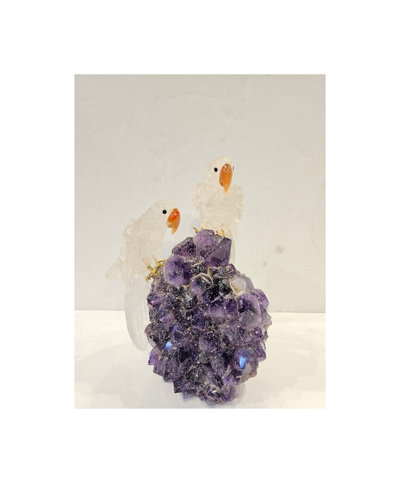 Boucheron Amethyst & Rock Crystal Bird Desk Object