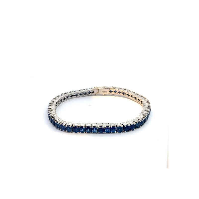 Asscher Cut Sapphire Tennis Bracelet