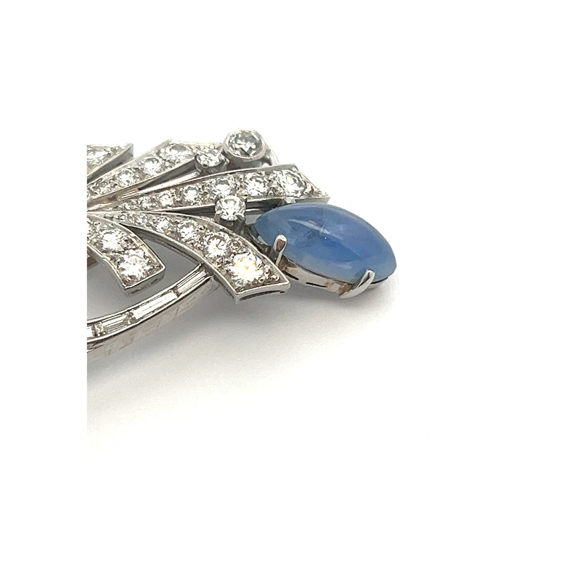 Sapphire and Jade Brooch