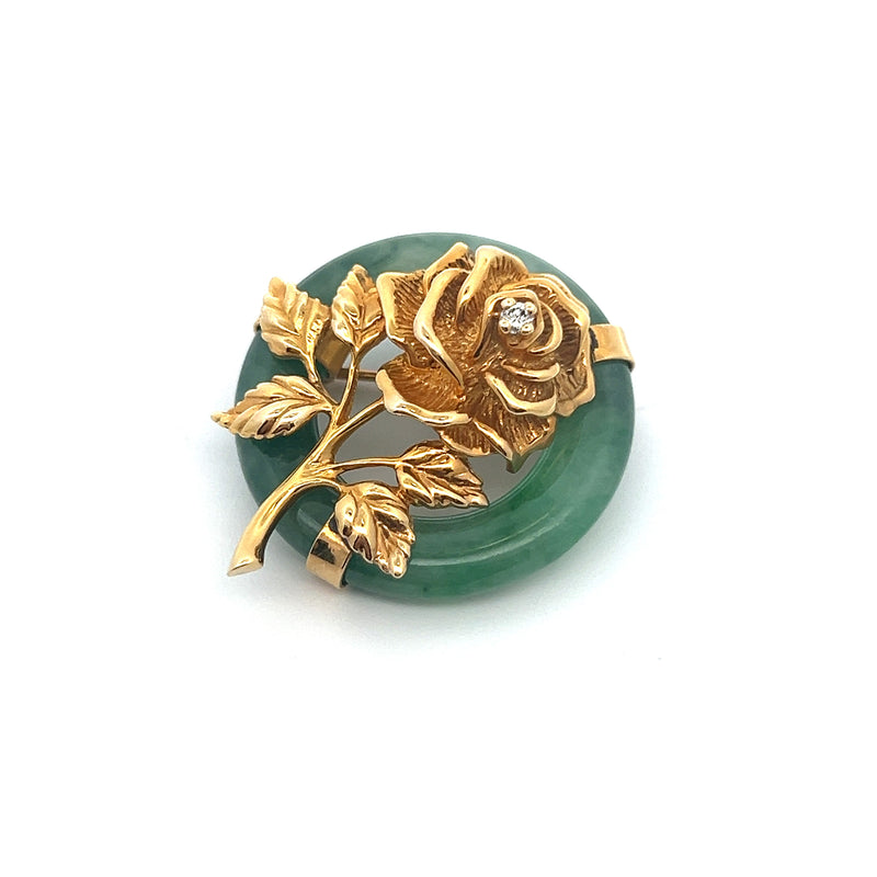 Tiffany & Co Jade Flower Brooch