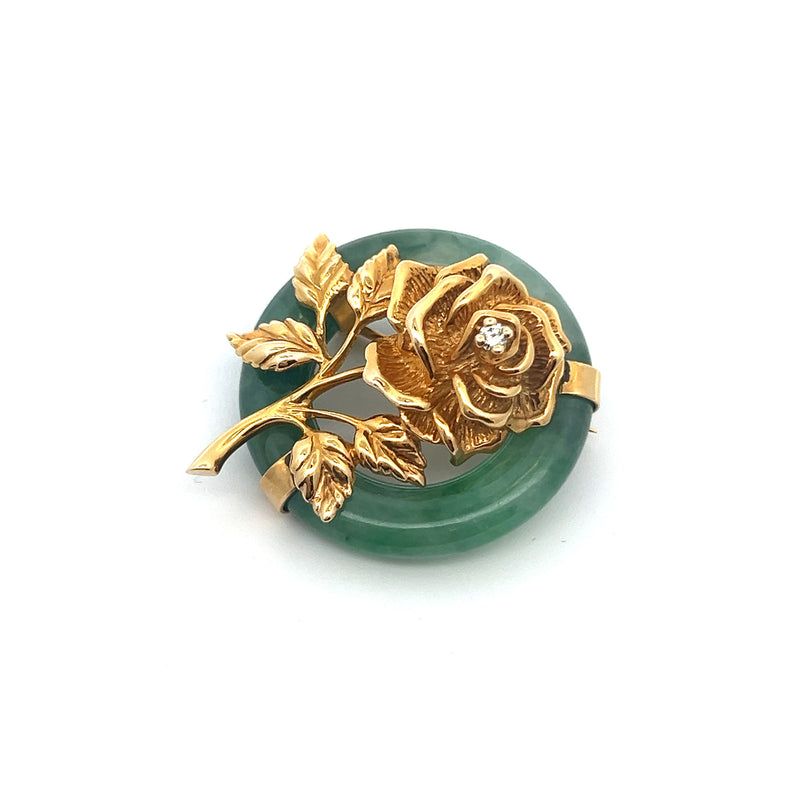 Tiffany & Co Jade Flower Brooch