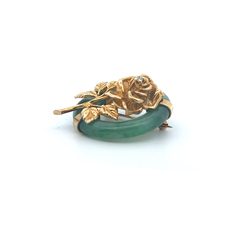 Tiffany & Co Jade Flower Brooch