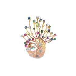 Multi Gem Brooch