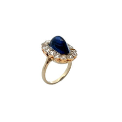 Cabochon Sapphire and Diamond Ring