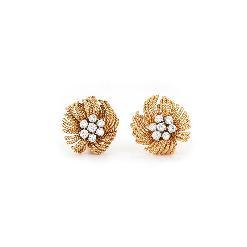 Van Cleef and Arpels Diamond Floral Earrings