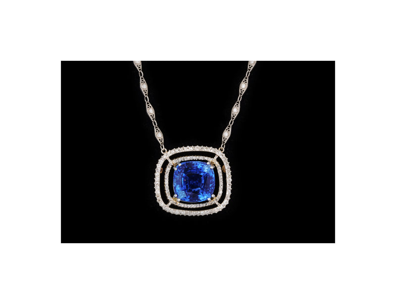 28.21 Carat Sapphire Necklace