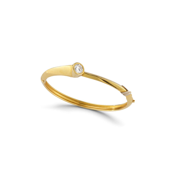 Solitaire Diamond & Gold Bangle