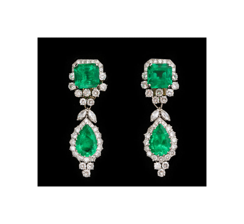 Important Emerald and Diamond Earrings