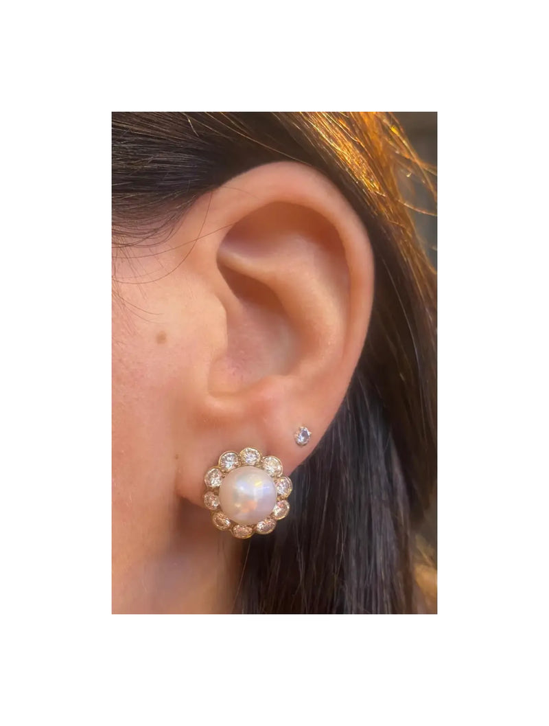 Van Cleef & Arpels Pearl & Diamond Earrings
