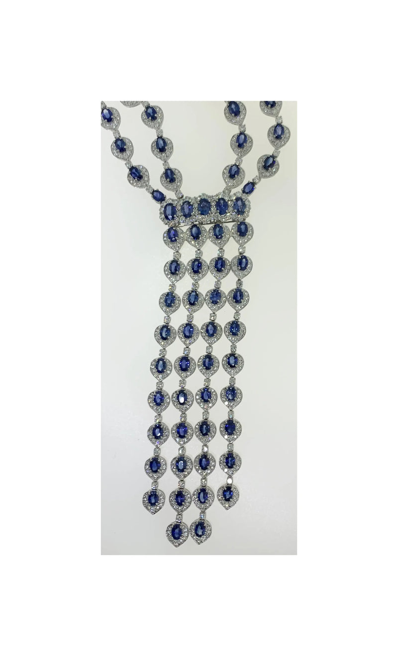 Sapphire and Diamond Tassel Necklace