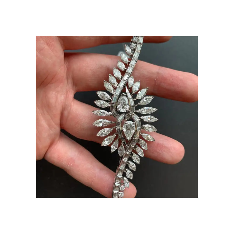 Midcentury Mixed Cut Diamond Bracelet