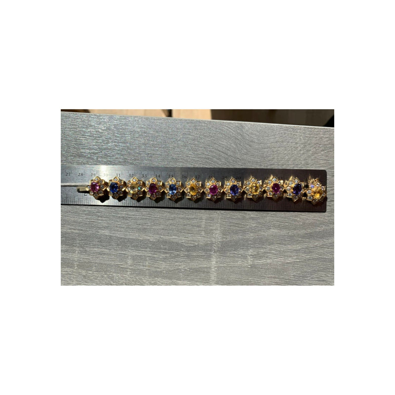 Multi-Color Sapphire and Diamond Bracelet