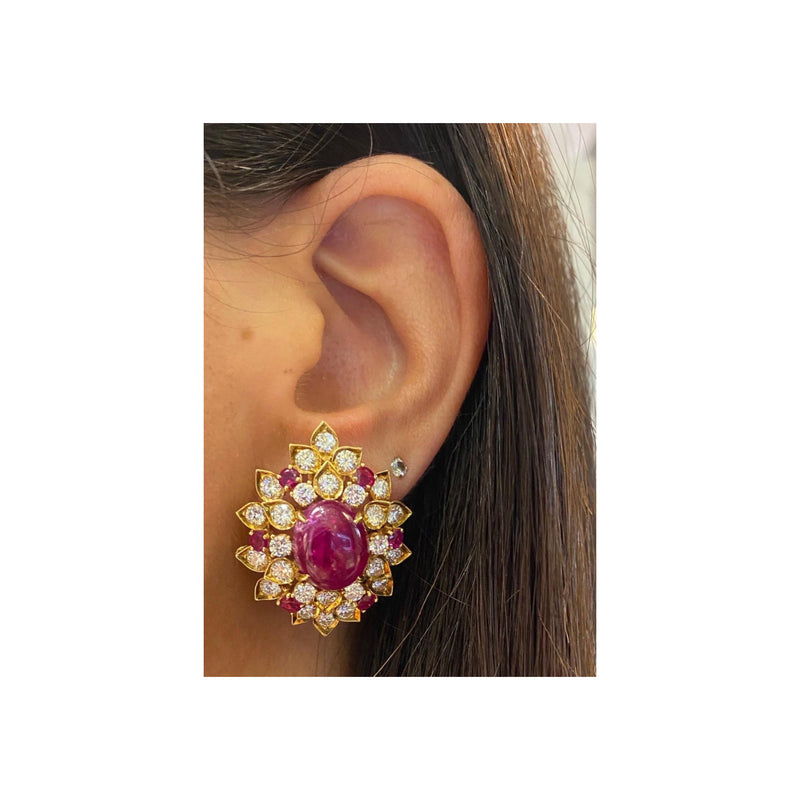 Van Cleef and Arpels Ruby and Diamond Earrings