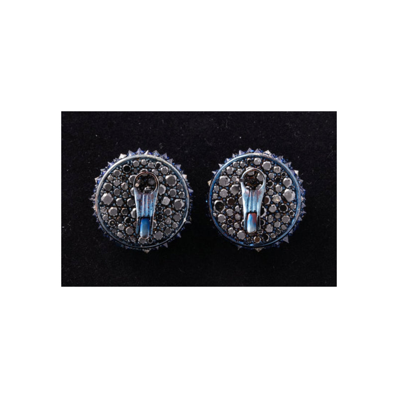 Reverse Set Sapphire and Diamond Earrings