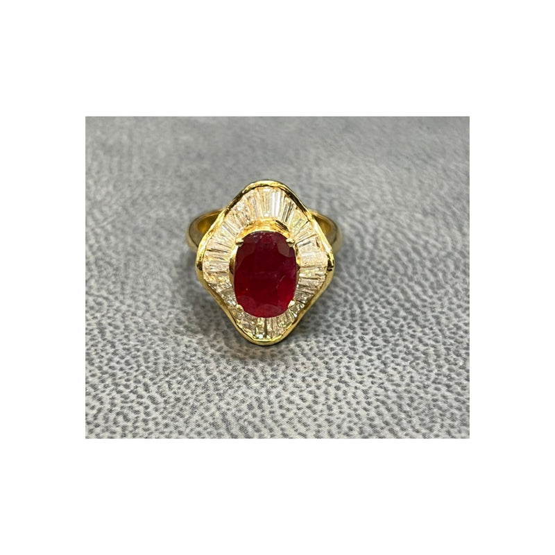 Certified Oval Ruby &amp; Diamond Ballerina Ring