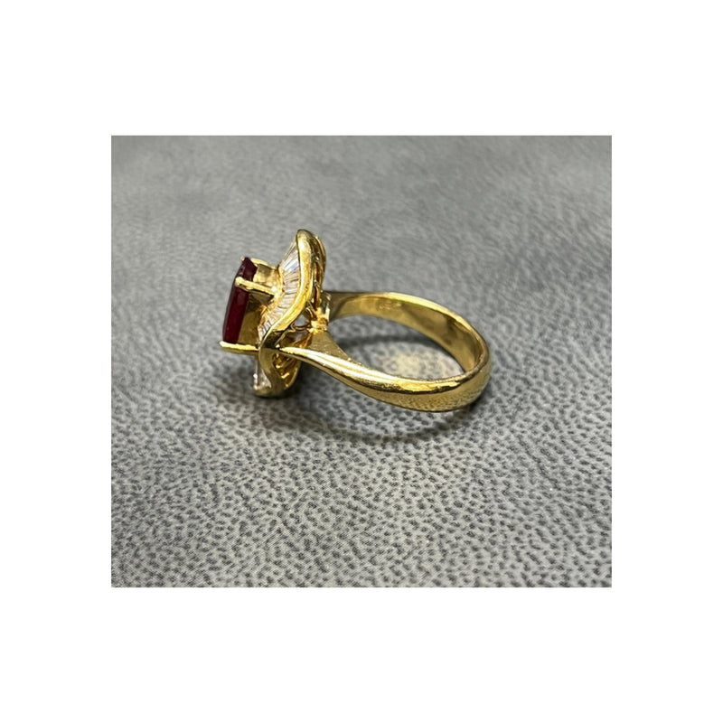 Certified Oval Ruby &amp; Diamond Ballerina Ring