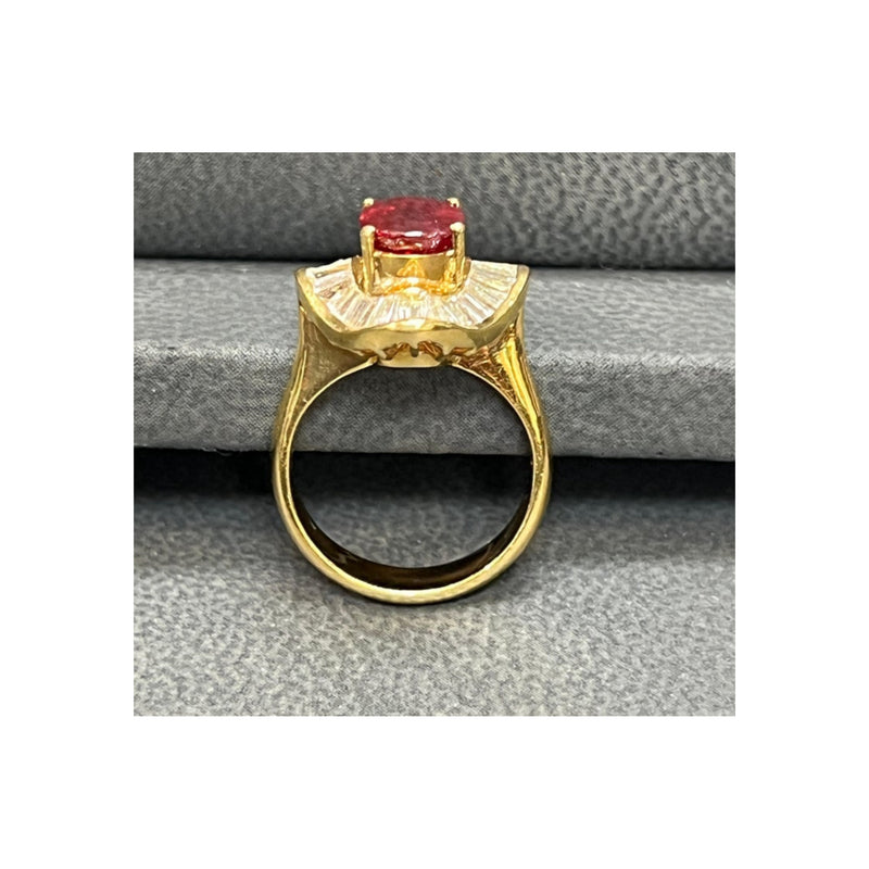 Certified Oval Ruby &amp; Diamond Ballerina Ring