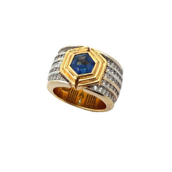 Men's Sapphire & Diamond Ring Band