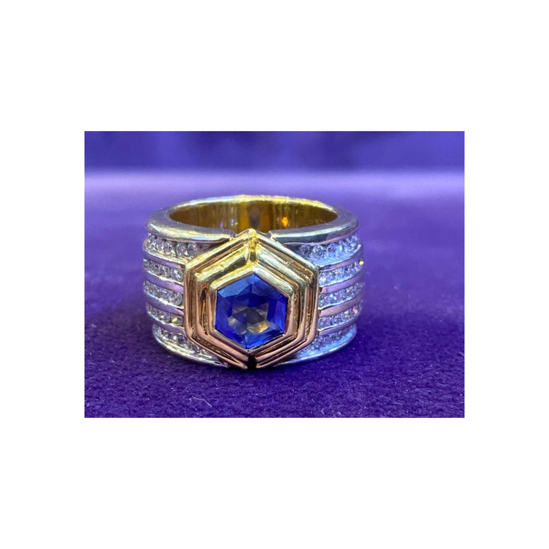 Men's Sapphire & Diamond Ring Band