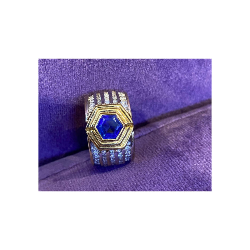 Men's Sapphire & Diamond Ring Band