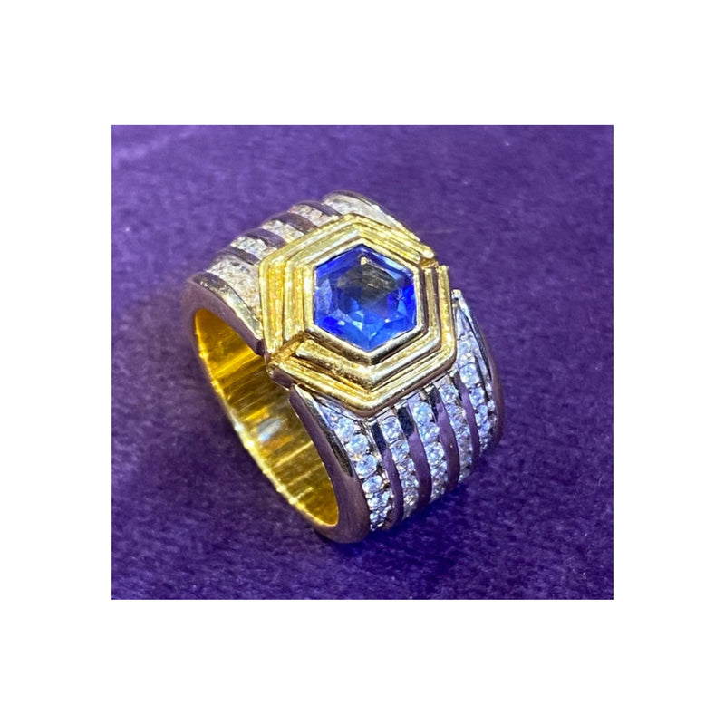 Men's Sapphire & Diamond Ring Band