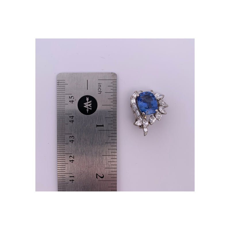 Oscar Heyman Brothers Certified Natural Sapphire and Diamond Earrings