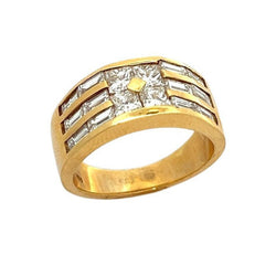 Men's Three Row Diamond Ring Band.