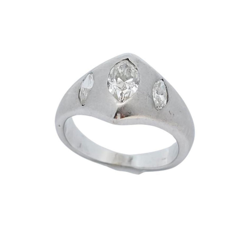 &nbsp;Men's Three Stone Marquise Cut Diamond Ring.